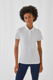 SHORT SLEEVED PIQUÉ POLO SHIRT / WOMEN LIGHT BLUE