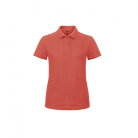 SHORT SLEEVED PIQUÉ POLO SHIRT / WOMEN PIXEL CORAL