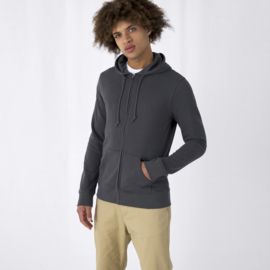 ORGANIC ZIPPED HOODIE /MEN RED