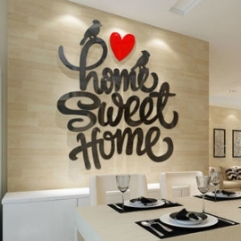 3D sticker - Home sweet home - div. kleuren en afmetingen