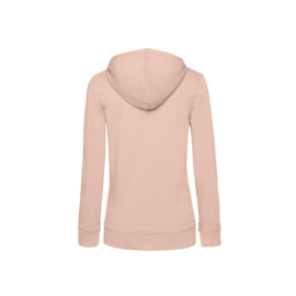 ORGANIC ZIPPED HOODIE /WOMEN SOFT ROSE