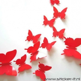 3D vlinders rood