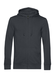 ORGANIC ZIPPED HOODIE /MEN ASPHALT