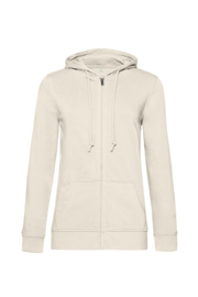 ORGANIC ZIPPED HOODIE /WOMEN OFF WHITE