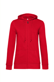 ORGANIC ZIPPED HOODIE /WOMEN RED