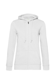 ORGANIC ZIPPED HOODIE /WOMEN WHITE