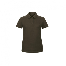 SHORT SLEEVED PIQUÉ POLO SHIRT / WOMEN BROWN