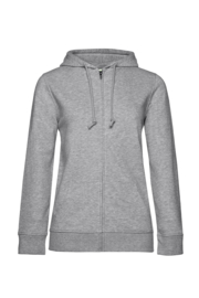 ORGANIC ZIPPED HOODIE /WOMEN HEATHER GREY