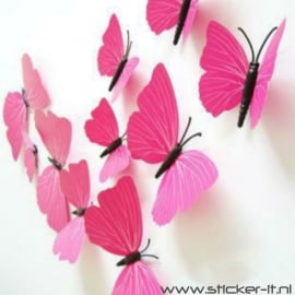 3D vlinders luxe roze
