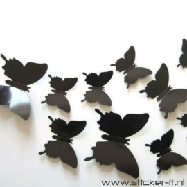 3D vlinders zwart