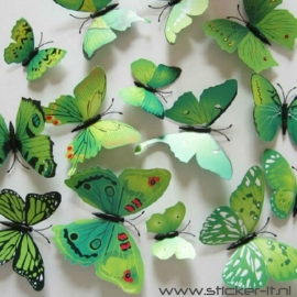 3D vlinders luxe groen