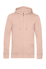 ORGANIC ZIPPED HOODIE /MEN SOFT ROSE