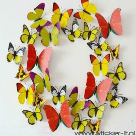 3D vlinders luxe geel / oranje