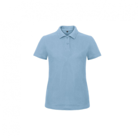 SHORT SLEEVED PIQUÉ POLO SHIRT / WOMEN LIGHT BLUE