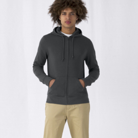 ORGANIC ZIPPED HOODIE /MEN RED