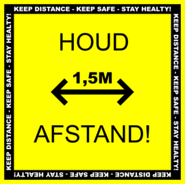 SAFETY STICKER / HOUD AFSTAND VIERKANT CR002