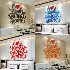 3D sticker - Home sweet home - div. kleuren en afmetingen