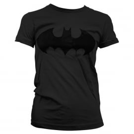 Batman T-shirt Inked Logo Dames Slim Fit (zwart)