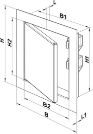 Inspectieluik 150x200mm, wit ( met slot )