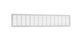 ALU meterkast-/ plintrooster 500x100mm wit