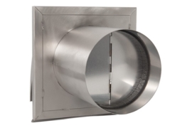 RVS buitenrooster Eco+ Ø125mm met gebogen kap