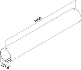 Buisstuk Eco+ Flex Ø150mm L=1000mm lichtgrijs