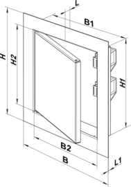 Inspectieluik 500x500mm, wit ( met slot )