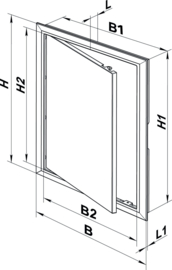 Inspectieluik 300x300mm, met klemsluiting