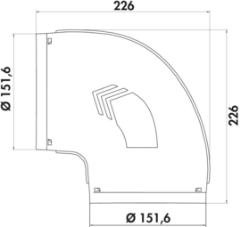 Hoekstuk Eco+ Flex verticaal Ø150mm lichtgrijs