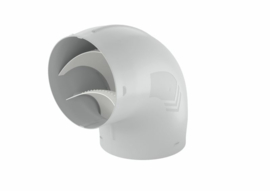 Hoekstuk Eco+ Flex verticaal Ø150mm lichtgrijs