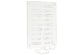 Afsluitbaar ventilatierooster 150x220mm met gaas, wit