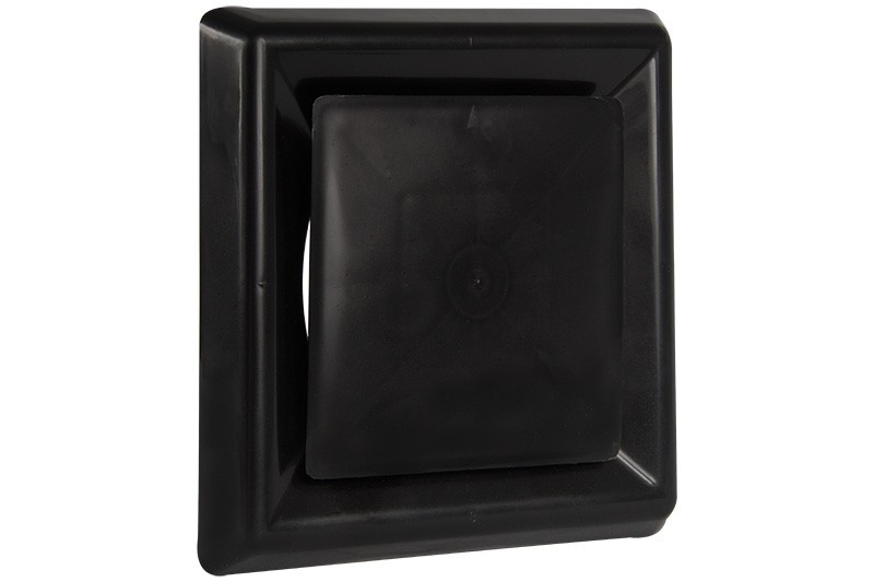 Vierkant afzuigventiel met klemmen Ø 150mm, zwart