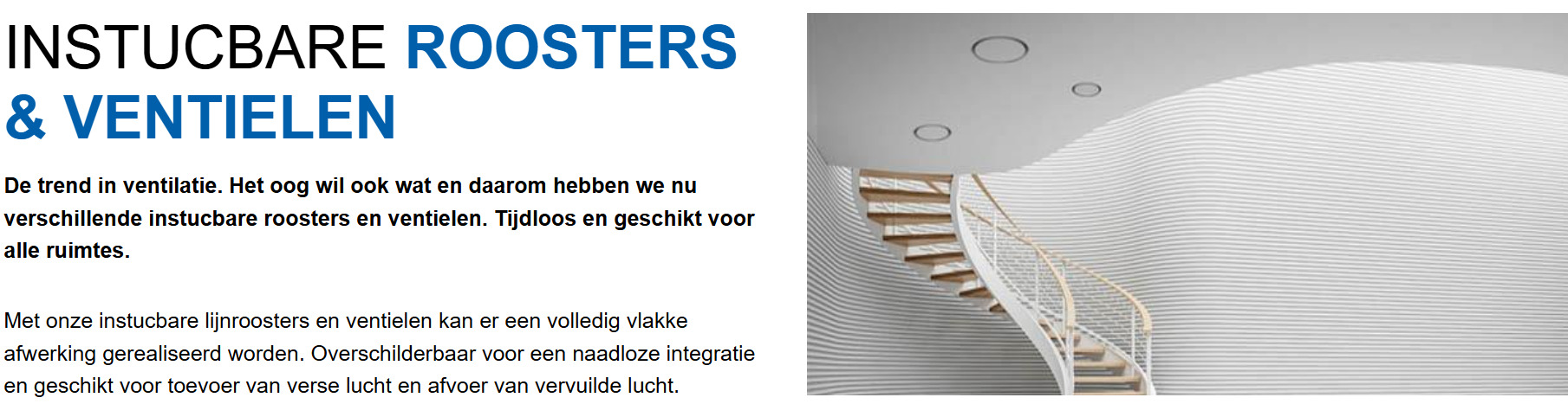 Instucbare roosters & ventielen