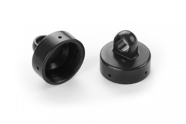 XB8 ALU SHOCK CAP NUT 4x BLEED HOLE - BLACK COATED (2) X358055