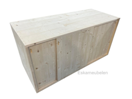 Wasmachine ombouw met schuifdeuren en plankjes