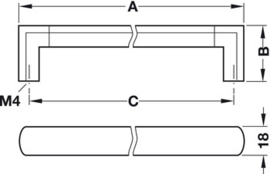 Meubelgreep messing