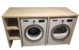 Wasmachine ombouw tweevoudig met plankjes