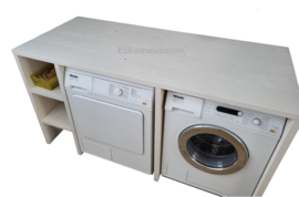 Wasmachine ombouw tweevoudig met plankjes
