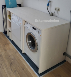 Wasmachine ombouw tweevoudig met plankjes