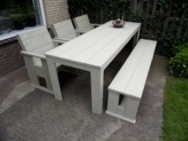 Steigerhouten 6 persoons tuinset