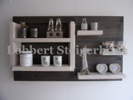 Steigerhouten wandbord met verwisselbare element Pronkrek