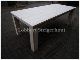 Steigerhouten Tafel met blokpoten