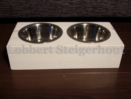 Steigerhouten Honden/katten water en voerbak