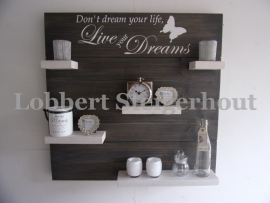 Steigerhouten wandbord Don't dream your life, 2 kleuren