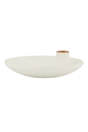 Polystone kandelaar ronde schaal off white ZUSSS