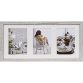 Houten fotolijst Modern Galerij  wit 23x50 voor 3x 13x18