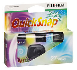 Fujifilm quicksnap wegwerp fototoestel  met Flits 400 ASA 24 + 3 opnamens