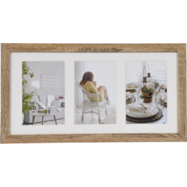 Houten fotolijst Modern Galerij Mid bruin voor 3x 10x15