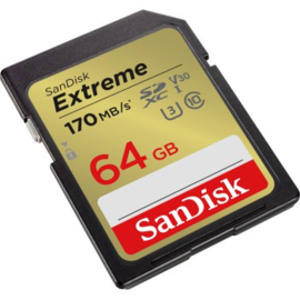 SanDisk SDXC Extreme 64GB 170/80 mb/s - V30 - Rescue Pro D