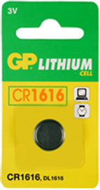 GP Lithium batterij 3V CR 1616